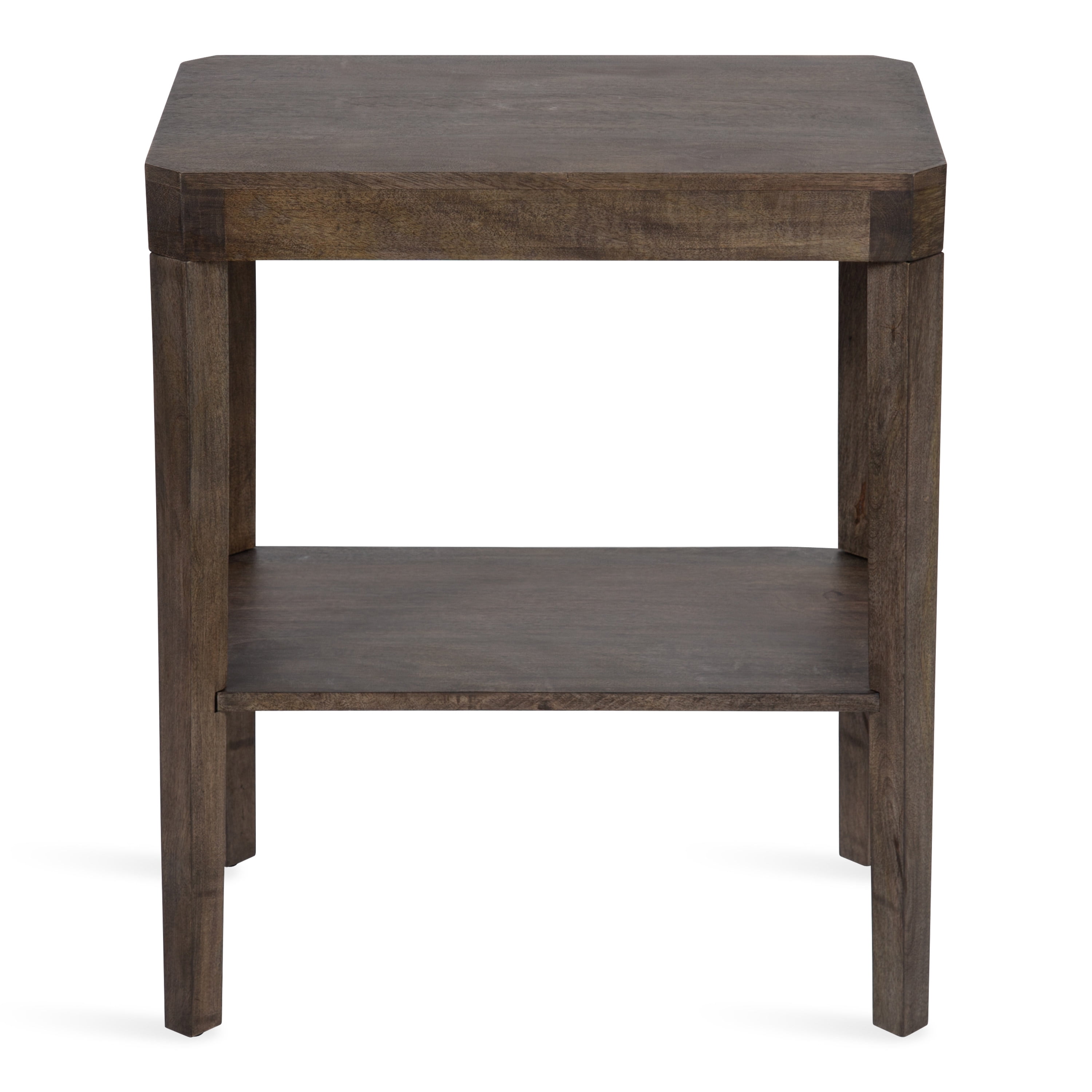 Kate and Laurel Talcott Farmhouse Rectangle Wood Side Table, 22 x 14 x 26, Gray, Decorative Modern Two Tier End Table for Use as a Bedroom Nightstand or Living Room Accent