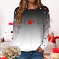 thumbnail image 5 of vigerkar Women's Long Sleeve Graphic Tshirts Valentines Print Crew Neck Casual Tee Tops (Light Gray, L), 5 of 9