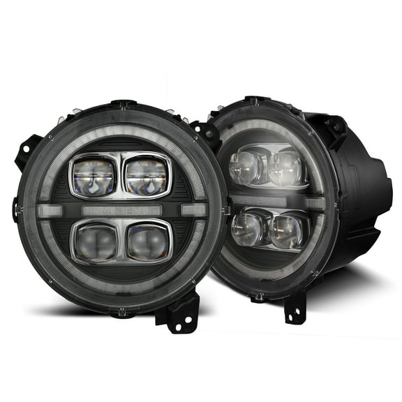 AlphaRex 18-23 Jeep Wrangler JL/Gladiator JT NOVA-Series LED Projector Headlights Alpha-black