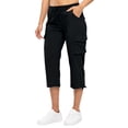 thumbnail image 6 of Dwellite Womens Quick Dry Cargo Capris with Pockets Loose Fit Casual Capri Pants Dressy Lightweight Ladies Baggy Cargo Pants for Hiking Black S, 6 of 6