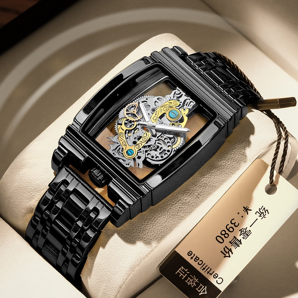 Skeleton Watch for Men - Stainless Steel, 30M Water Resistant, Luminous Markers | Stylish Business Watch