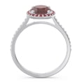 thumbnail image 4 of Diamond-Capitals 2.15 Carat Elegant Oval Cut Red Ruby Gemstone & Genuine Diamond Engagement Ring for Women Solid 18K White Gold Size 10, 4 of 7