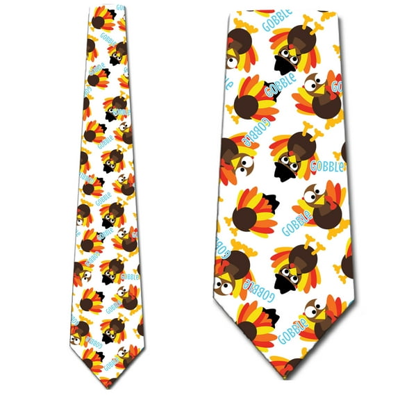 Thanksgiving Necktie Turkey Ties Turkeys Neckties Mens Gobble Tie by Three Rooker Necktie Company