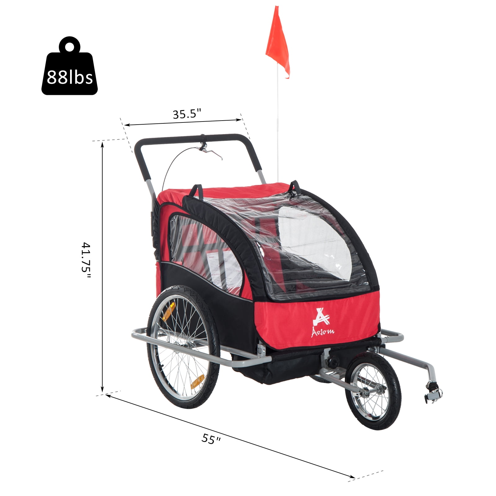 2 in 1 bicycle trailer & jogger