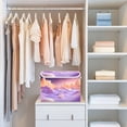 thumbnail image 6 of Large Lidded Bin Foldable Storage Baskets Boxes Cubes Lids with 2 Handles for Home Bedroom Office Orange Fantasy Mountains 16.5"x12.6"x11.8", 6 of 7
