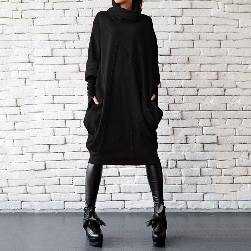 ZANZEA Women Autumn Winter Turtleneck 