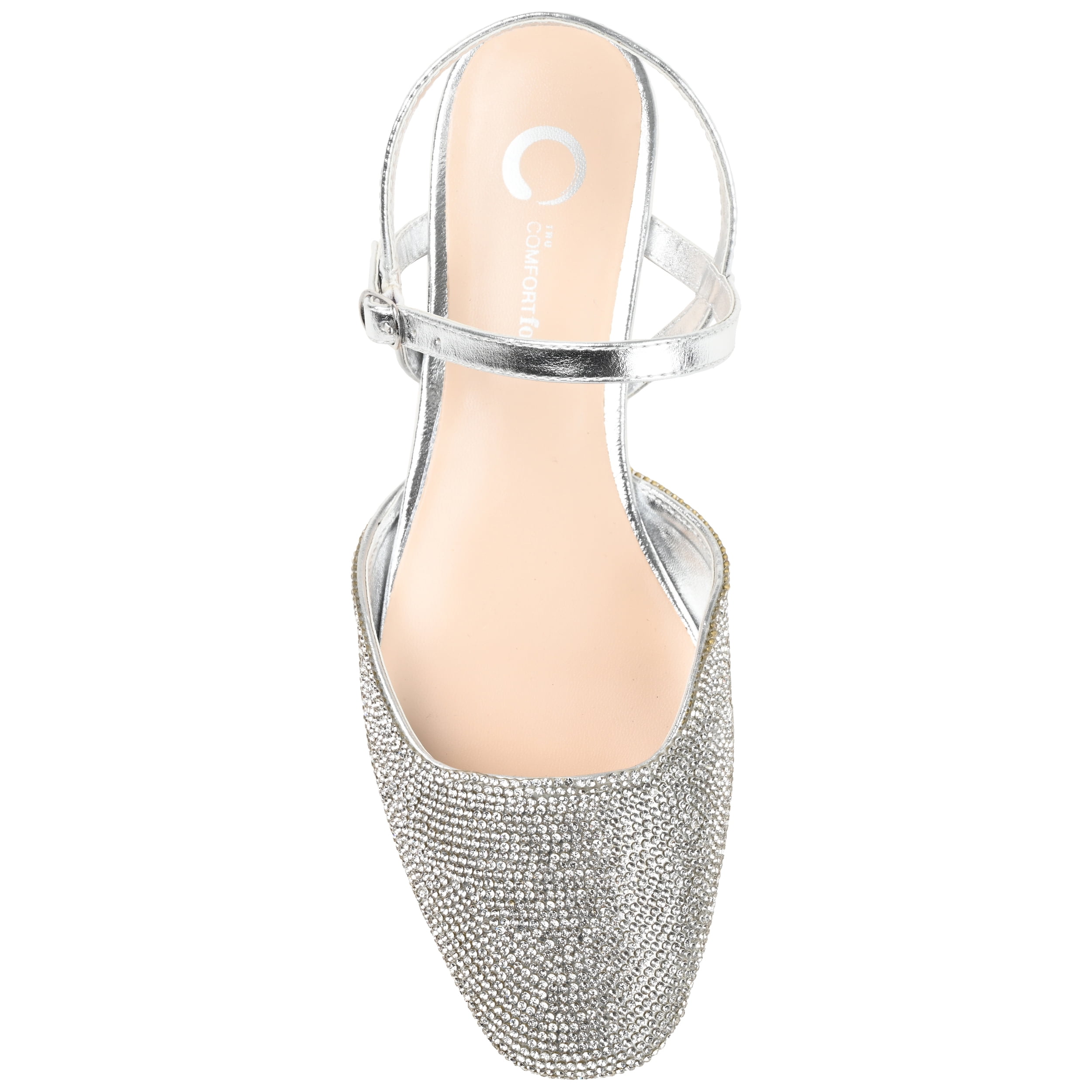 Journee Womens Nysha Narrow Width Buckle Square Toe Ballet Flats