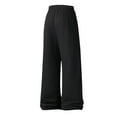 thumbnail image 3 of Havenx Mens Baggy Sweatpants Wide Leg Drawstring Joggers with Side Pockets Elastic Waist Track Pants Casual Loose Fit Relaxed Lounge Athletic Streetwear,Black L, 3 of 4