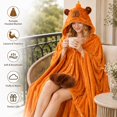thumbnail image 5 of Capybara Wearable Blanket Hoodie,Capybara  Warm Flannel Blanket with Sleeves Blanket Hoodie  for Adult  Travel (Brown Capybara), 5 of 6