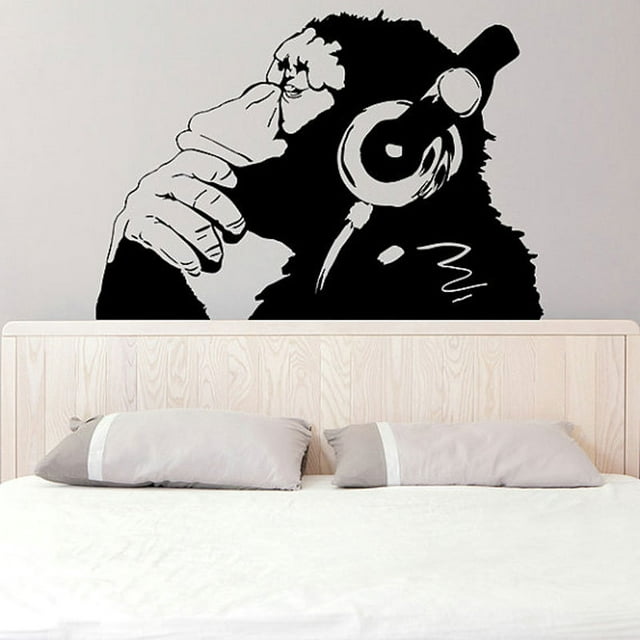 Adhesivo de pared Gorilla Listening to Music (PVC, 69 x 99 cm)