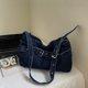 thumbnail image 3 of Bolso Tote Color Sólido Mujer Denim Correa Ajustable para Y Excursión (Oscuro) Azul, 3 of 9