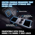 thumbnail image 5 of Xotic Tech 3PCS Center Console Organizer Tray Armrest Hidden Cubby Drawer Storage Box with Coin and Sunglass Holder Interior Accessories Tray Compatible with Tesla Model 3 Model Y 2021-2023, 5 of 9