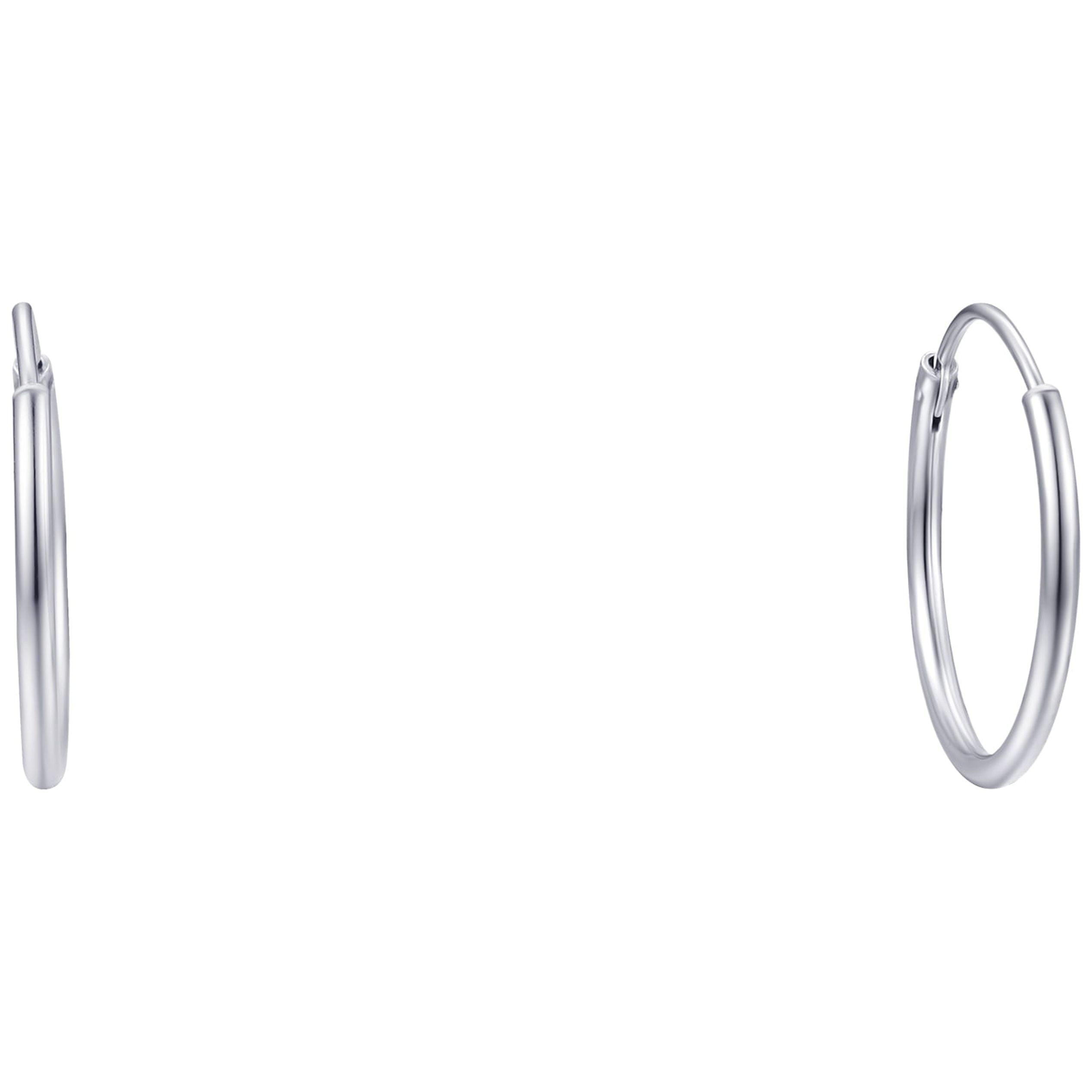 Brilliance Fine Jewelry Trio Set of Endless Hoops in Sterling Silver