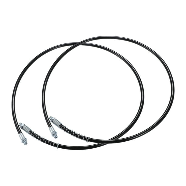 2 mangueras flexibles universales de 47 pulgadas NPT de 1/8 pulgadas para pistola de engrase, extensión de manguera de grasa flexible para remolque, antideslizante, Metal negro