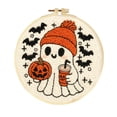 thumbnail image 2 of Halloween Punch Needle Kit with Black Cat and Ghost Design, Spooky Embroidery Craft for Beginners, Cute Fall Home Decor Gifts for Adults, 1 Set, 2 of 4