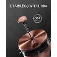 thumbnail image 5 of XC  French Press Coffee Tea Maker Small, Heat Resistant Thickened Borosilicate Glass Stainless Steel Single Serve Brewer, Cold Brew Cafetera Teapot, 21 Ounce 0.6 Liter,Copper, 5 of 6