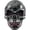 C007- Style J, variant on Halloween, El Wire Illuminated Mask, Skull Accessory, Halloween Rave Gear, 9X6 in Retro Cracked Silver Skull Face Design, Battery Powered Glow for Rave and Festival Use