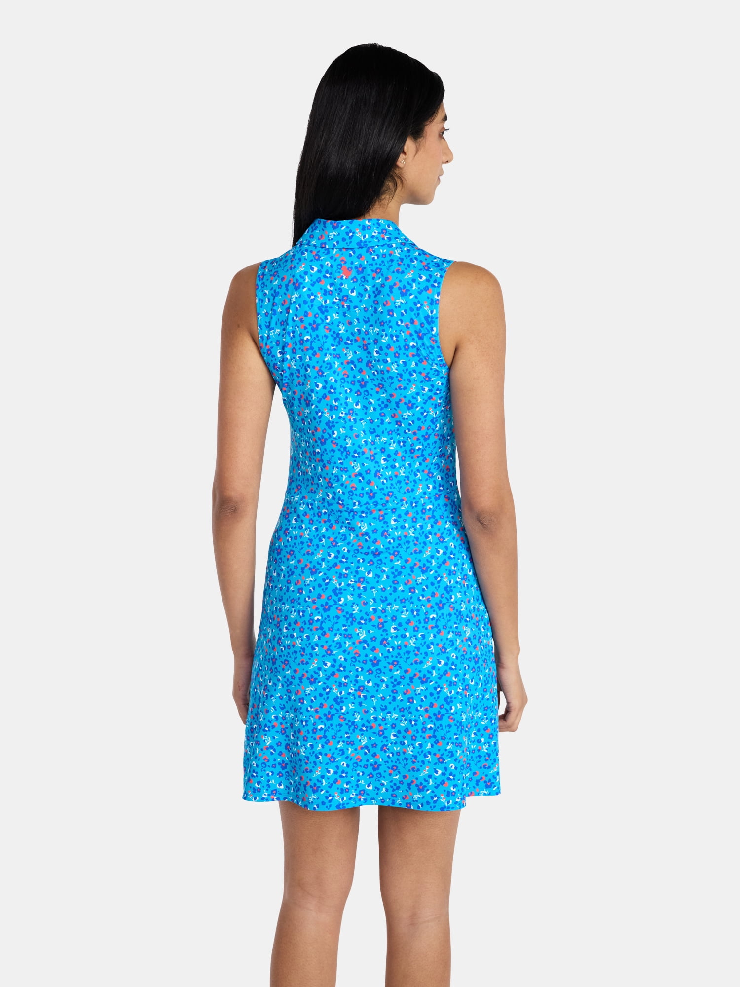 Birdie Bound Women's Ida Sleeveless Polo Dress with Bike Shorts Liner, Sizes XS-XXL