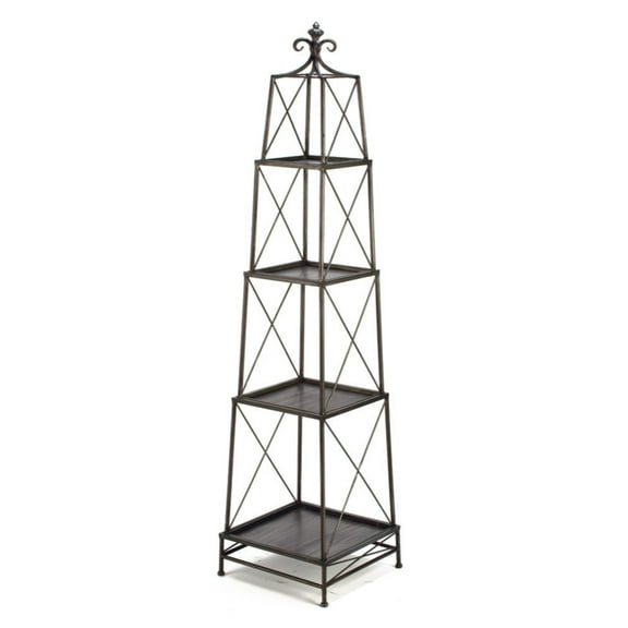 Tripar  65.5" Gunmetal Black Stackable 4-Tier Obelisk Stand