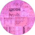 thumbnail image 1 of Ahgly Company Indoor Round Patchwork Purple Transitional Area Rugs, 4' Round, 1 of 4