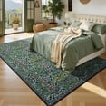 thumbnail image 4 of Reepow 8x10 Vintage Forest Boho Washable Indoor Low Pile Non Slip Backing Floral Living Room Area Rugs for Dining Room Bedroom,Forest Green, 4 of 10