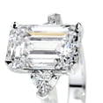 thumbnail image 2 of Aura Jewel 2.1 Ct Emerald Cut Diamond Wedding Ring - Lab-Created Simulated Diamond in 14K White Gold Plated - Ideal Engagement Ring for Women, Great for Gifts, Proposals, and Special Celebrations, 2 of 3