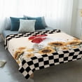 thumbnail image 4 of Sunflowers Rooster Blanket Soft Cozy Warm Throw Blanket for Couch, Plush Fuzzy Flannel Fleece Blankets for Sofa, Farmhouse Vintage Black White Plaid Bed Blankets Lightweight Gifts for Women, 40"x50", 4 of 9