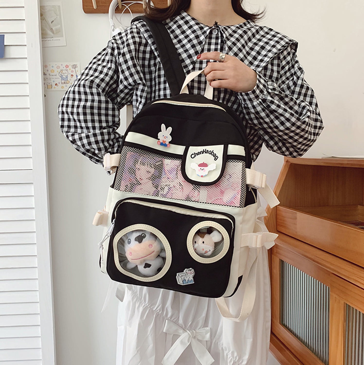 Kawaii Backpack For School Cute Aesthetic Kids Elementary Kindergarten With  Kawaii Pin And Accessories Chains Mochilas Escolares Para Niñas Toddler