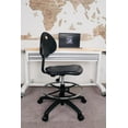 thumbnail image 4 of CHAIR MASTER-Black Polyurethane Medium Drafting Stool-Seat Height 18"-26" with Footring and Self Braking Casters, 4 of 9