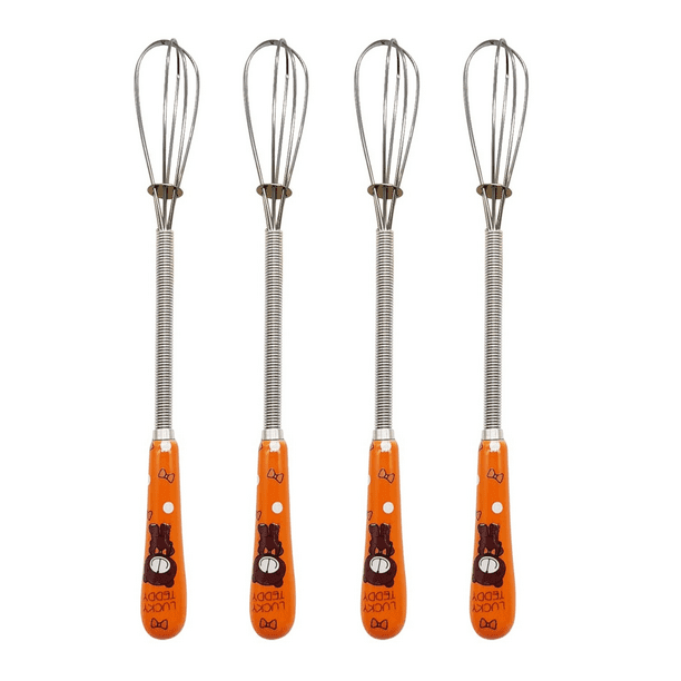 Batidor pequeño Mango de acero inoxidable Mini Batidor de línea de globo agitador pequeño Batidor de cerámica (4 piezas) Adepaton CPB-US-YYM703-3