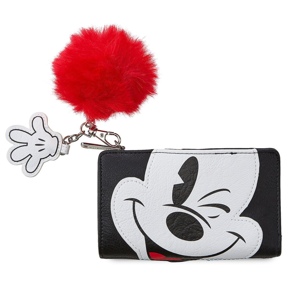 loungefly x mickey blk red trifold wallet