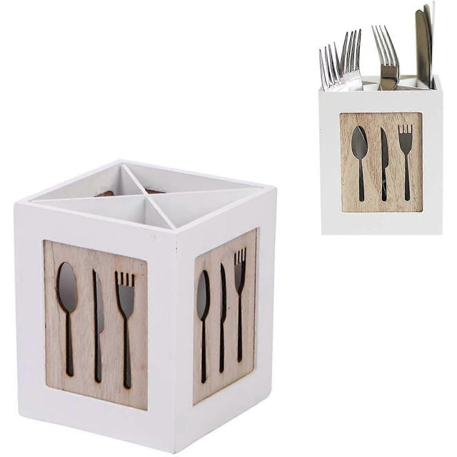 KAIYANG Soporte de madera para secar cubiertos, escurridor de cubiertos, soporte para vajilla, organizador de almacenamiento de cocina con tenedor de mesa
