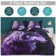 thumbnail image 5 of 3 Pcs Soft Bedding Set, Includes 1 Duvet Cover with Zipper And 2 Pillow,Shams Purple Wolf King(102"×90"), 5 of 8