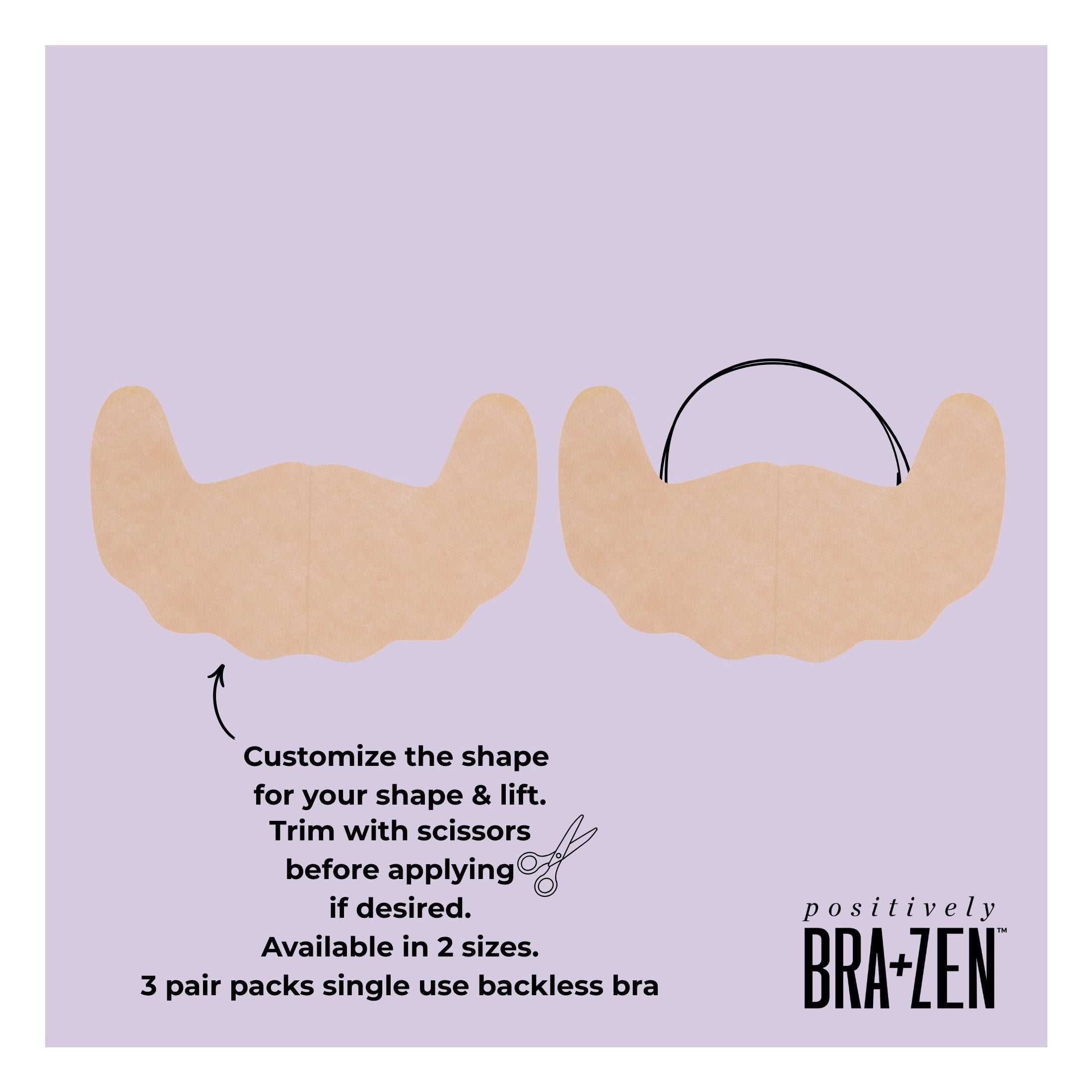 Positively BRA+ZEN On the Go Single Use Adhesive Backless Strapless Bra, Cups C/D
