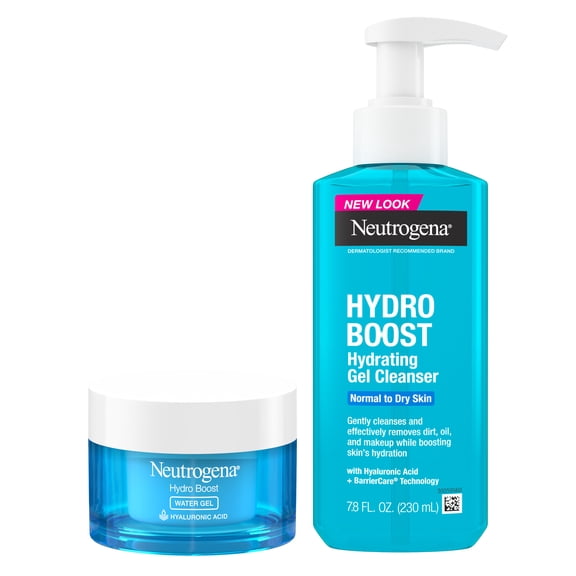 Neutrogena Hydro Boost Duo, Hydrating Cleansing Gel 7.8 fl. oz and Water Gel 1.7 oz, 2 Pack
