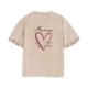 thumbnail image 1 of Top de cuello redondo transpirable de manga corta con volantes para mujer para vacaciones, trabajo, compras caqui Yuyangstore Camisetas de manga corta, 1 of 8