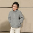 thumbnail image 5 of adviicd Toddler Jacket Girls Varsity Jacket Kids Tweed Letterman Jackets Baseball Outerwear Stripe Trim Contrast Sleeve School Coats (Grey,2-3 Years), 5 of 5