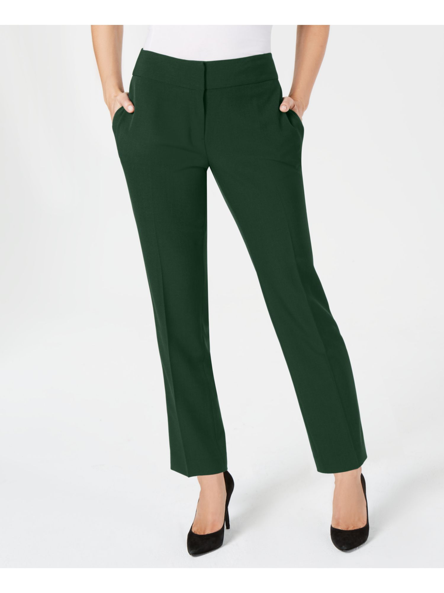 KASPER Womens Green Heather Wear To Work Pants Size: Palestine