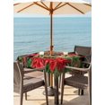 thumbnail image 2 of Outdoor Tablecloth with Umbrella Hole and Zipper, Christmas Poinsettia Square Table Cloth 54x54 Inch Waterproof Tablecloth, Winter Cardinal Bird Pine Cone Needle Picnic Table Cover for Patio Camping, 2 of 7
