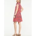 thumbnail image 3 of Doublju Womens Ruffle Cap Sleeve Loose Fit Plaid Shirts Dress With 2 Side Hand Pockets, 3 of 4
