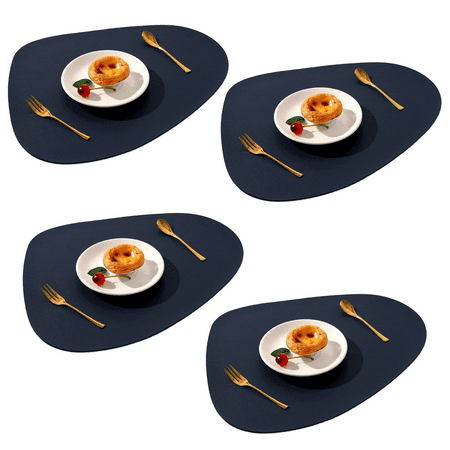 

Leather Placemats Set of 4 Kitchen Dining Table Place Mats for Indoor Outdoor Wipeable Waterproof Washable Table Mats Waterproof Easy to Clean and Heat Resist