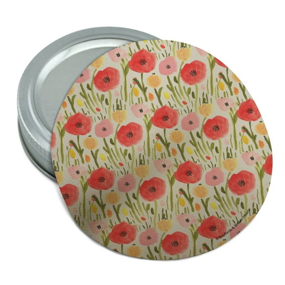 Wild Garden of Flowers Pattern Round Rubber Non-Slip Jar Gripper Lid Opener