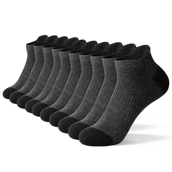 Fewfanhot 10PC Male Socks Refreshing Men's Solid Color Ankle Length Sweat-absorbing Socks-Ventilated, Odor-Resistant for Year-Round Comfort Best Gift for Adults S-M