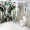 thumbnail image 6 of Orinice Rustic Highland Cow Shower Curtain Teal Daisy Funny Cattle Farm Western Wooden Fence Farmhouse Home Bathroom Decor Waterproof Fabric  White, 6 of 6