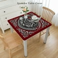 thumbnail image 2 of nygtbtfer  Red Bandana Paisley Print Vinyl Tablecloth with Flannel Backing, Red and Black Paisley Design Indoor Outdoor Vinyl Tablecloth, 2 of 7