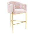 thumbnail image 3 of Modway Savour Tufted Performance Velvet Bar Stool in Pink, 3 of 9