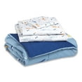 thumbnail image 3 of Delta Children 4-Piece Boys Toddler Bedding Set Collection | Includes: Fitted Sheet, Flat Top Sheet w/ Elastic Bottom, Fitted Comforter w/ Elastic Bottom, Pillowcase | Marine Life | Blue, 3 of 6
