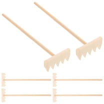 LULULION 6pcs Small Rake Wood Beige for Garden Sandscaping Portable Design