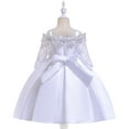 thumbnail image 2 of Girls Lace Dress Off Shoulder Flower Girls Princess Dress for Wedding Birthday Party, 2 of 7