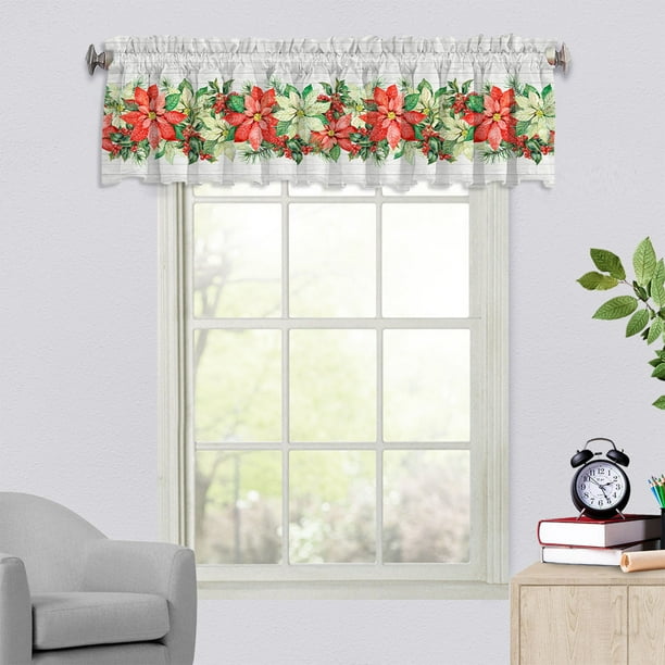 Ganfancp Esencial para La Navidad 137X45Cm/53.9X17.7Inches La Exquisita Cortina de La Ventana Del Estilo de La Navidad Decoraciones Festivas Que Hacen La Ventana Usar El Abrigo de La Navidad Ofertas